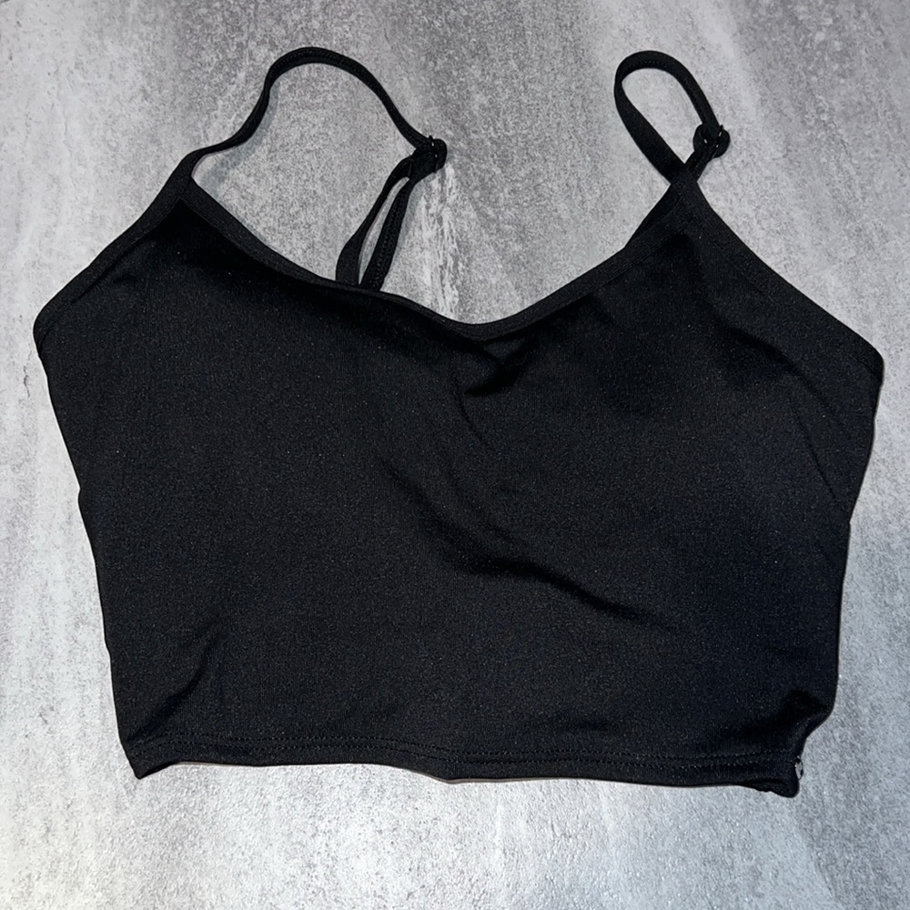 VS Pink Ultimate Lightly Lined Strappy-Back Sports Bra Pink or Black Small crop - Picture 9 of 10